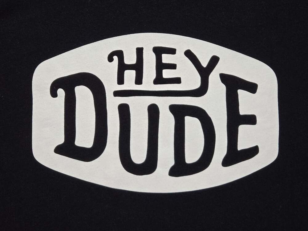 Hey Dude Black Graphic T-Shirt Men's X-Large Logo Tee